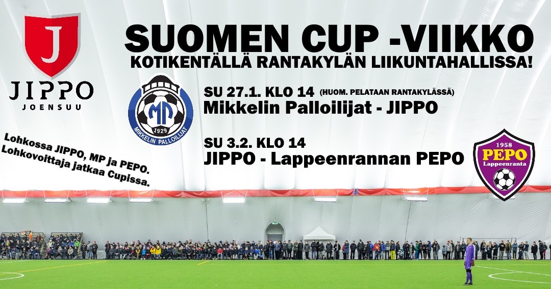 SUOMEN CUP -viikko: lohkovaiheen molemmat ottelut kotikentällä Rantakylässä
