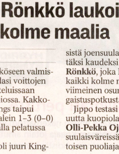 30.3.2008 Petteri Rönkkö laukoi Jipolle kolme maalia