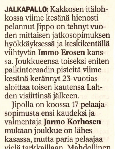 Immo Eronen jatkaa Jipossa